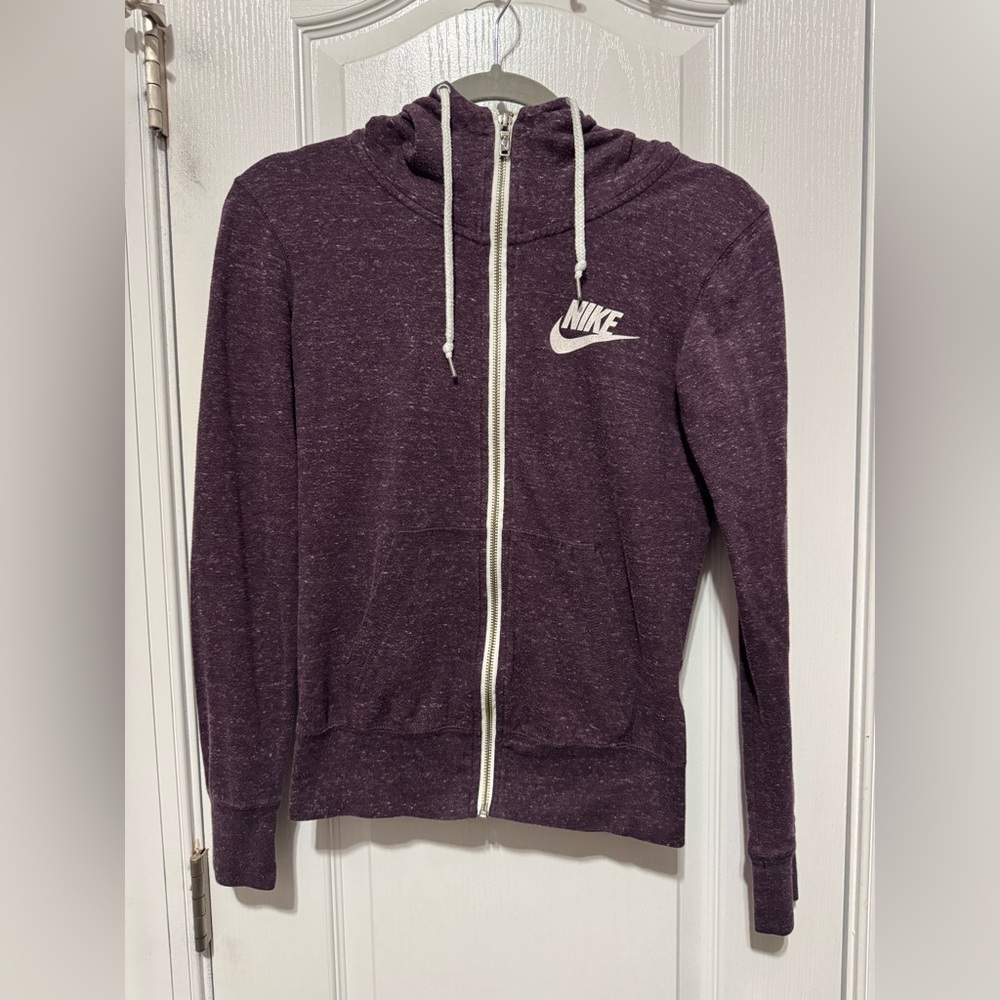 Nike Purple Zippered Long Sleeve Hoodie